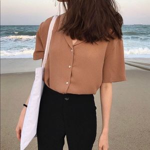 YesStyle Korean Style Short Sleeve Blouse